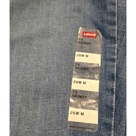Levi's 711 Distressed Skinny Medium Wash Plus Size 26W - Picture 5 of 6
